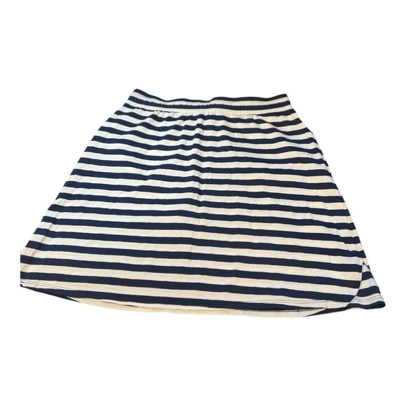 Toad&Co Tica Skirt Deep Navy Stripe Size Medium Nautical French Cotton Modal NWT - Picture 5 of 9